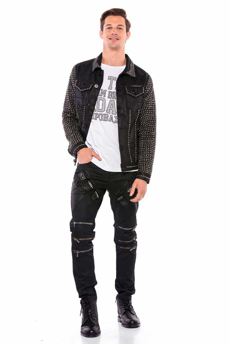 Cipo & Baxx JERMAINE Herren Biker Leder Jacke CJ249