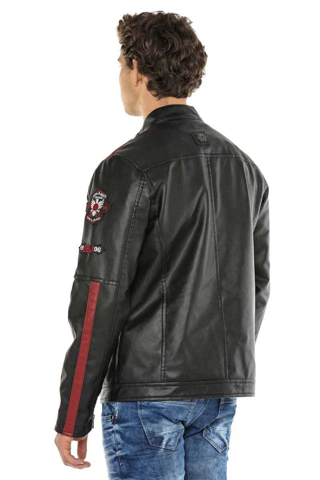 Cipo &amp; Baxx ENZO Chaqueta de cuero para motociclista para hombre CJ284