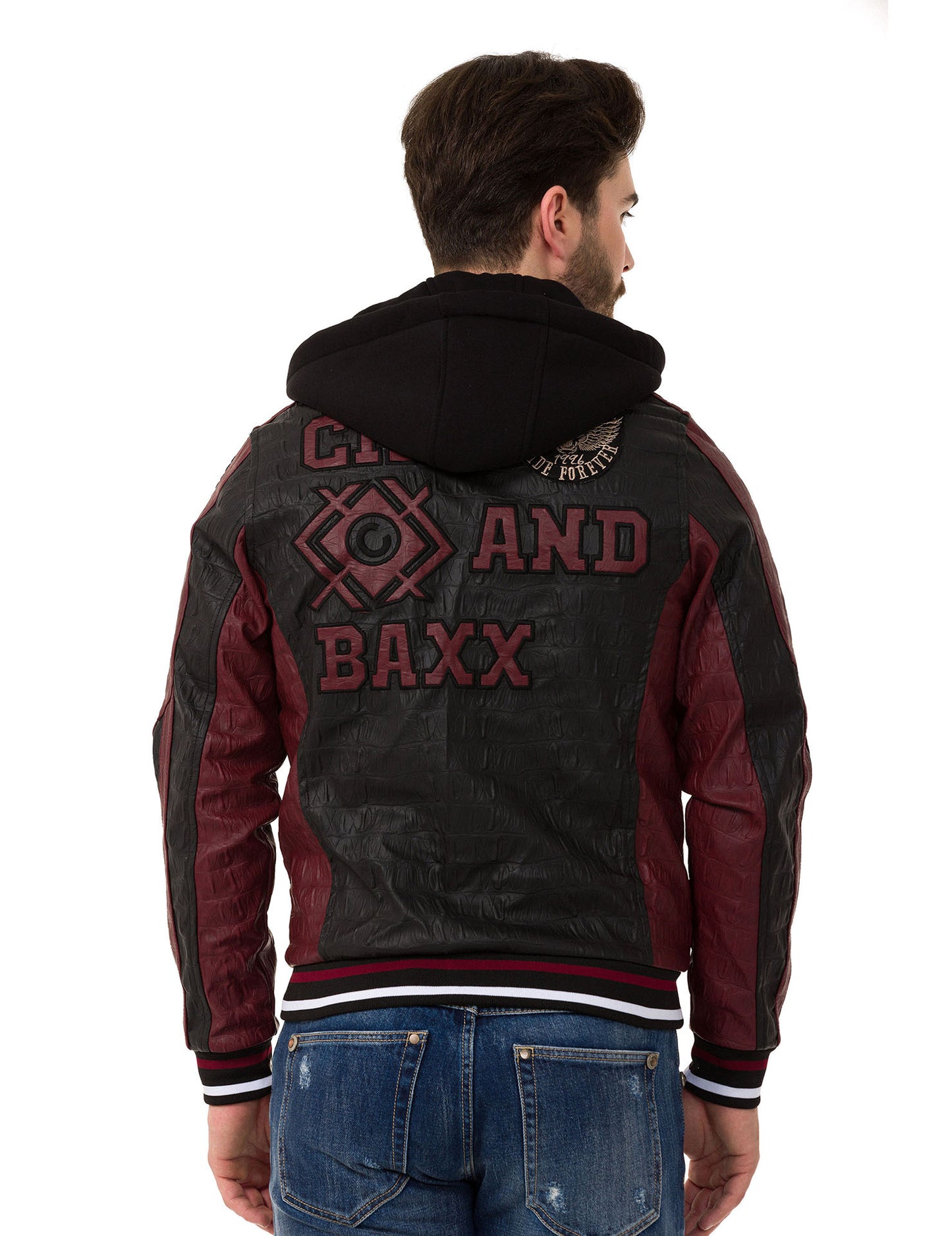 Cipo &amp; Baxx ENZO Chaqueta de cuero para motociclista para hombre CJ284