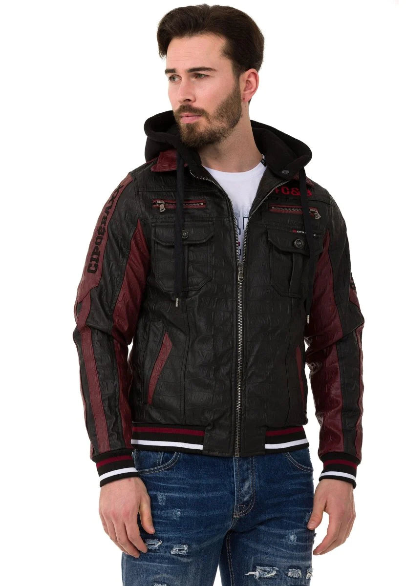 Cipo &amp; Baxx ENZO Chaqueta de cuero para motociclista para hombre CJ284