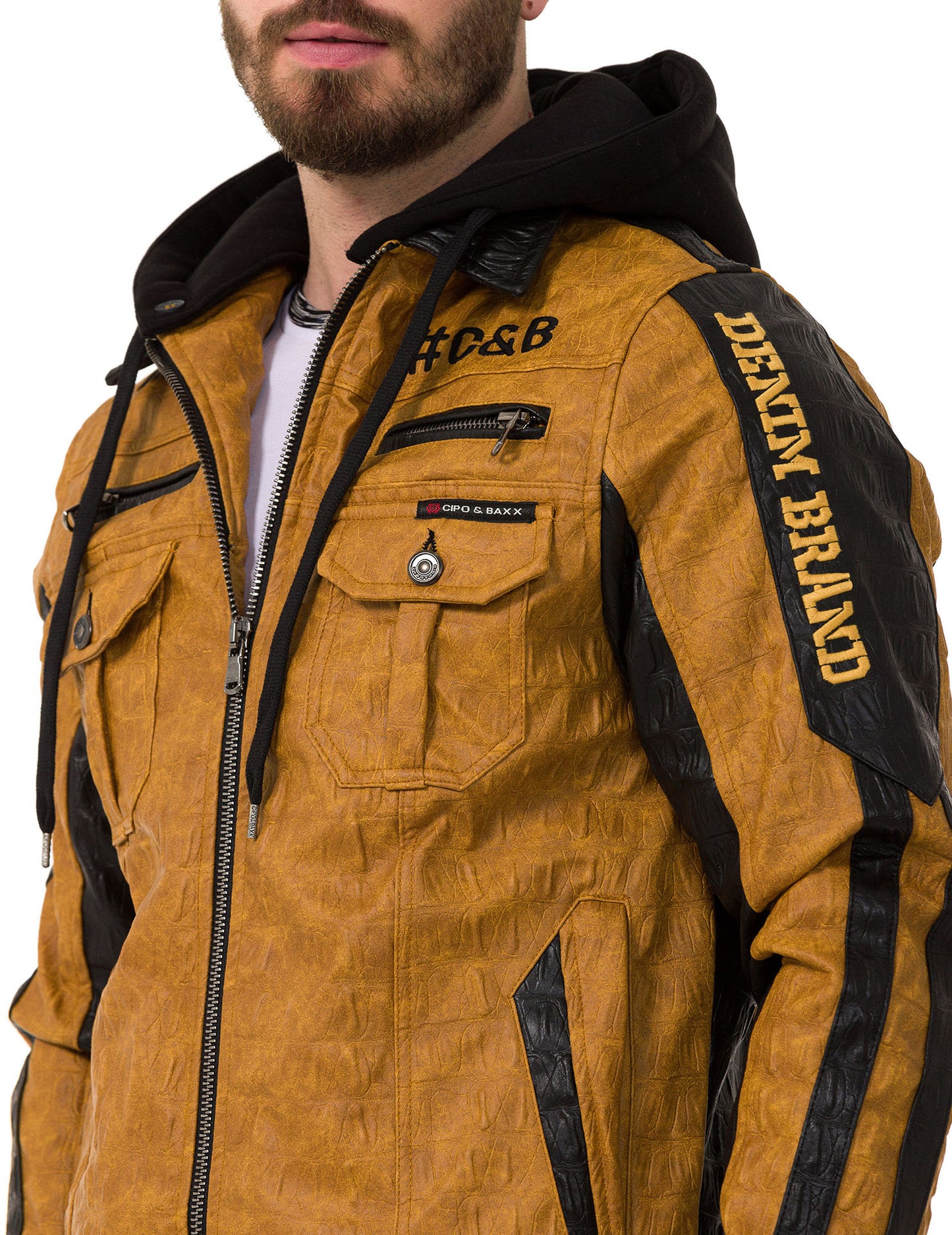 Cipo & Baxx ARTURO Herren Biker Leder Jacke CJ284