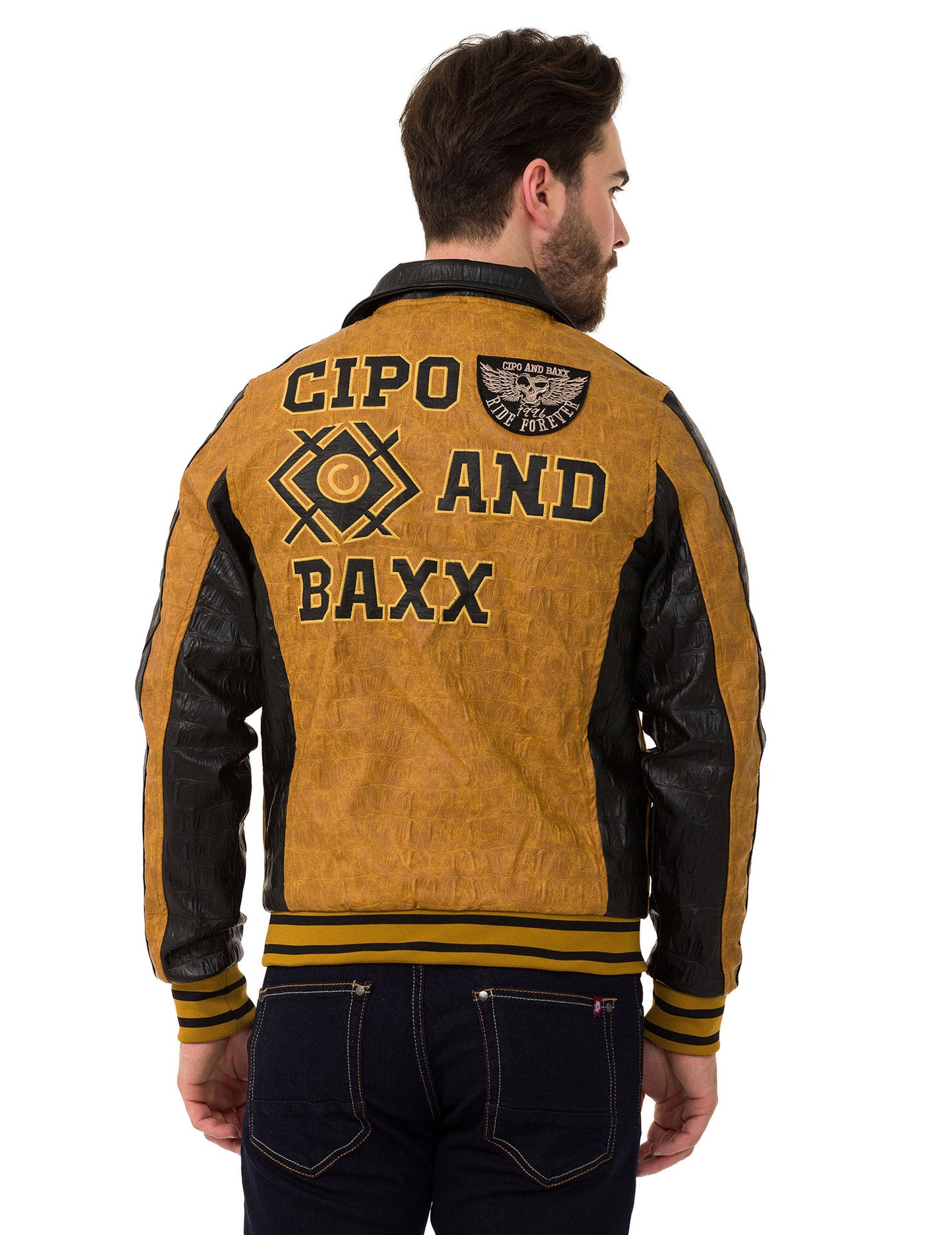 Cipo & Baxx ARTURO Herren Biker Leder Jacke CJ284