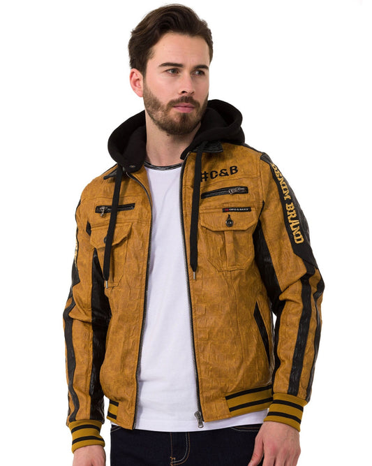 Cipo &amp; Baxx ENZO Chaqueta de cuero para motociclista para hombre CJ284