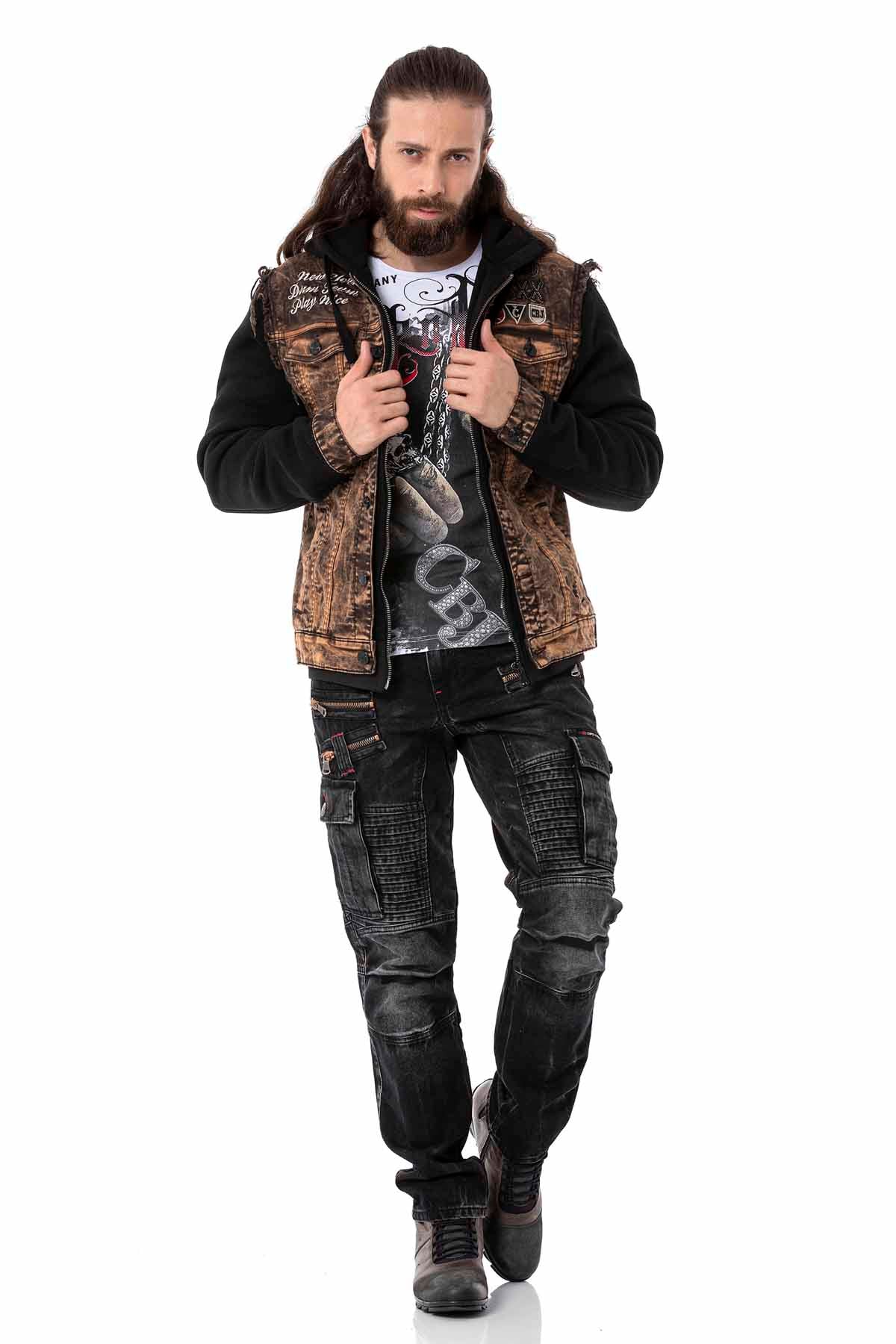 Cipo &amp; Baxx DIVISION Men's Jeans Jacket Vest Denim Hoodie CJ287