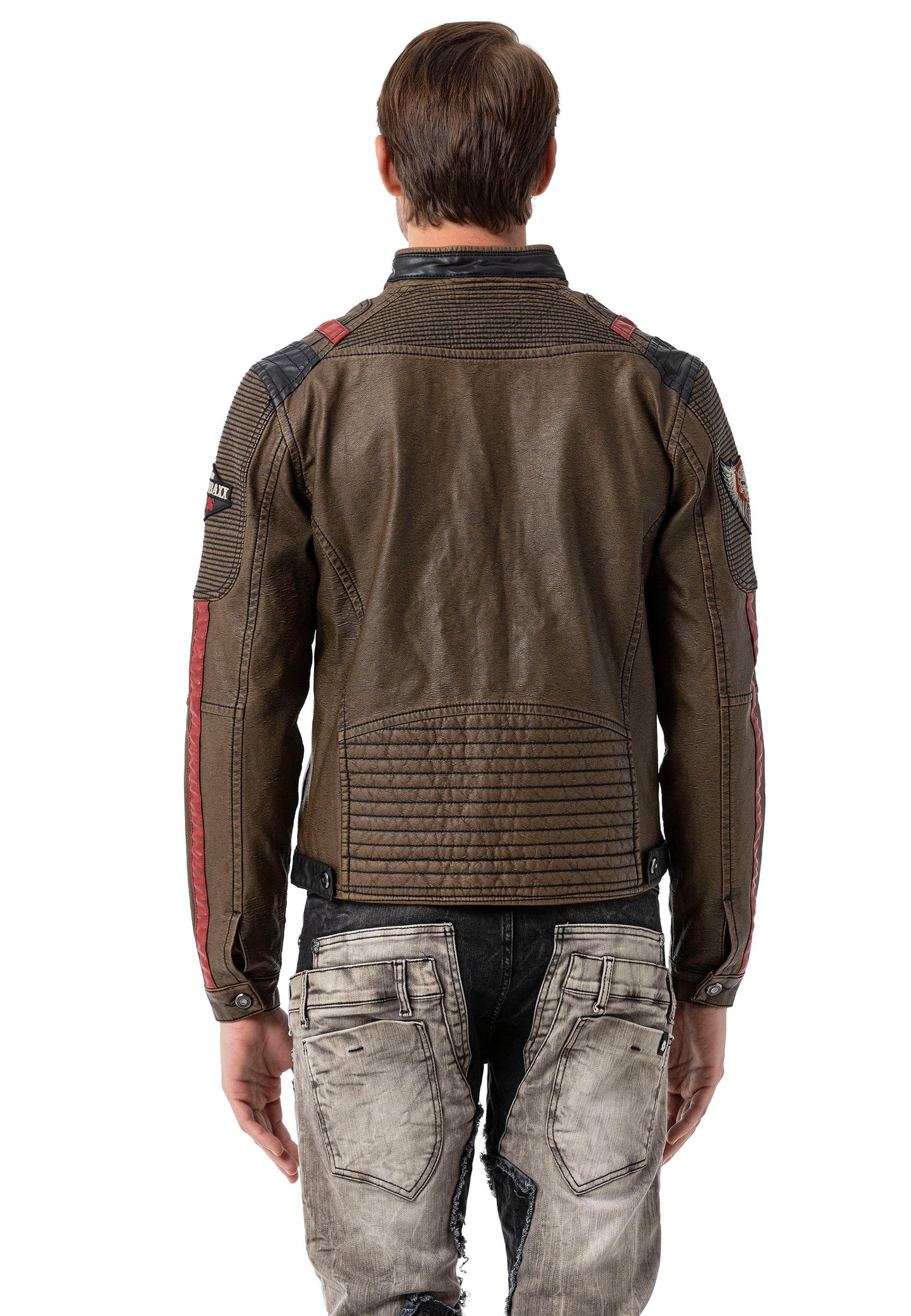 Cipo & Baxx TROPI Herren Biker Leder Jacke CJ304