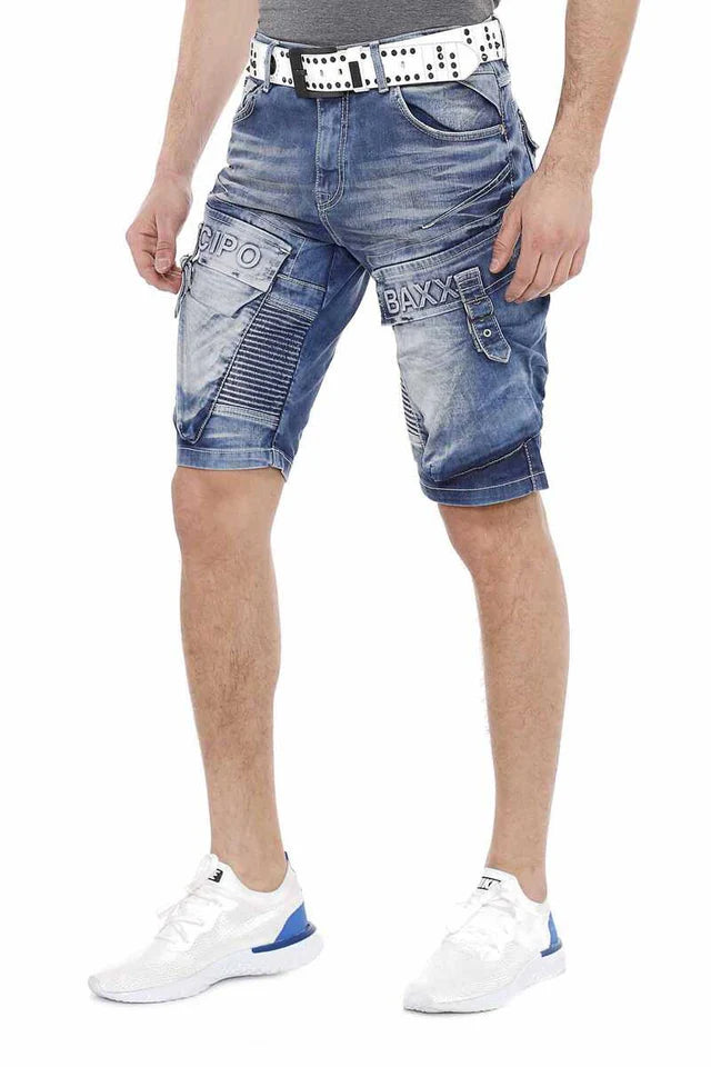 Cipo & Baxx CESAR Herren Kurze Jeans Denim CK189