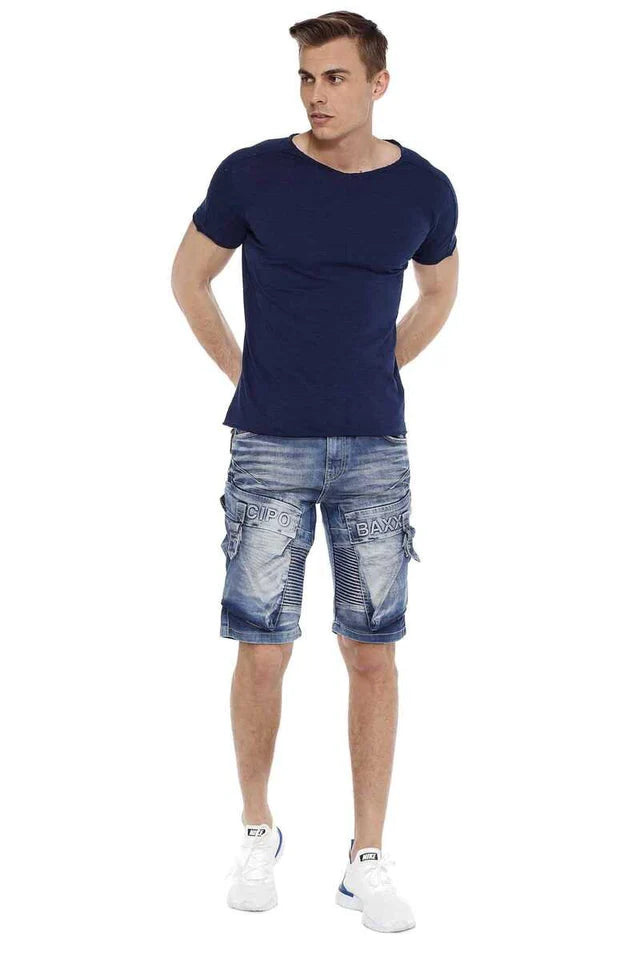 Cipo & Baxx CESAR Herren Kurze Jeans Denim CK189