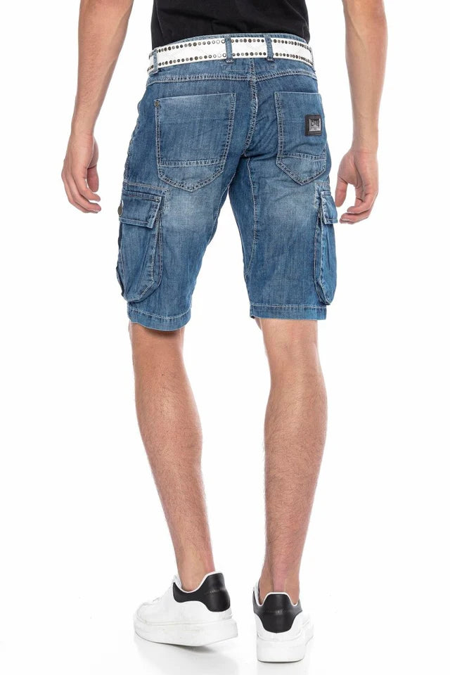 Cipo &amp; Baxx FARGO Vaqueros cortos para hombre Denim CK229