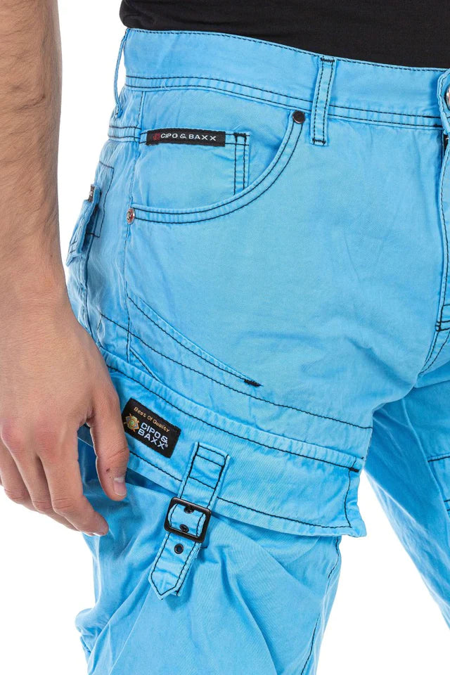 Cipo &amp; Baxx FARGO Vaqueros cortos para hombre Denim CK229