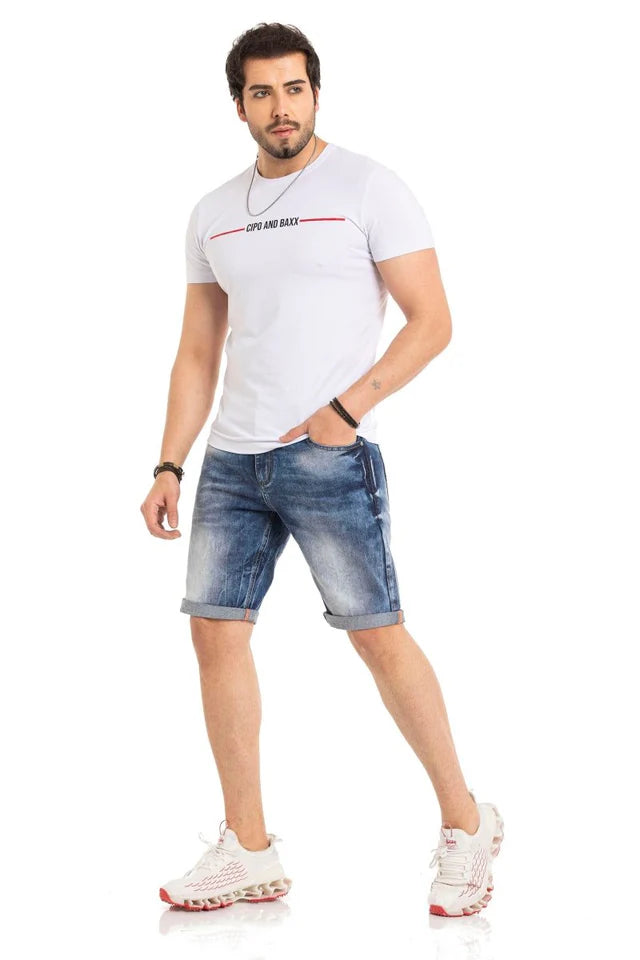 Cipo & Baxx ORBIT Herren Kurze Jeans Denim CK266