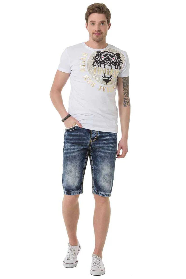 Cipo &amp; Baxx FINN Vaqueros cortos para hombre Denim CK268