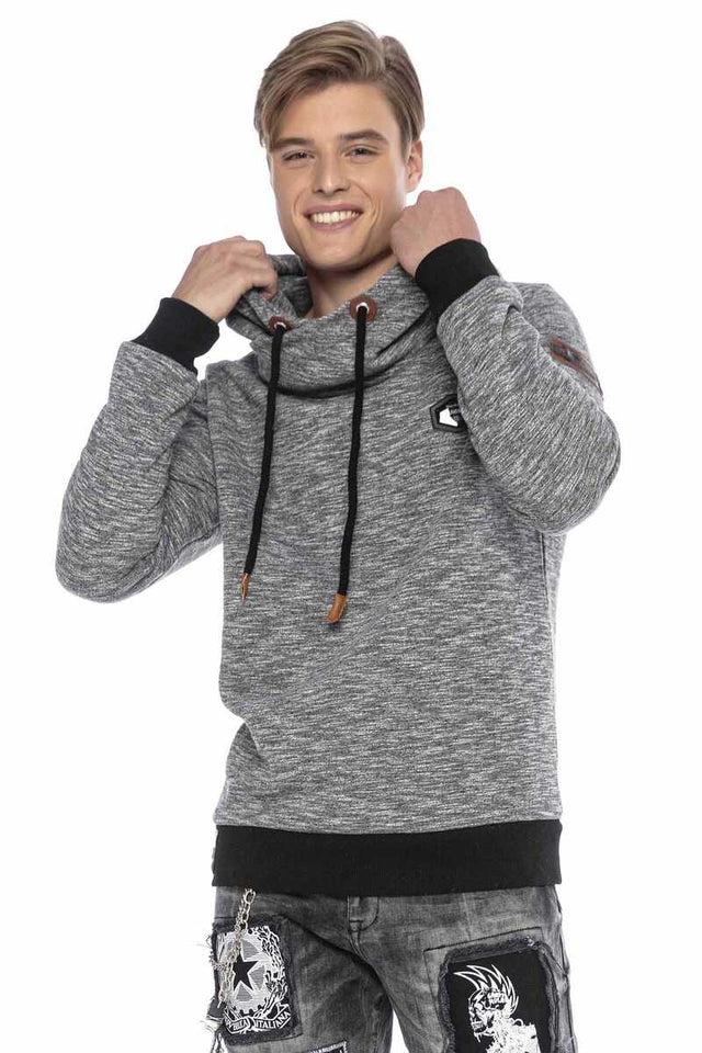 Cipo &amp; Baxx OLIVER men's hooded sweatshirt with shawl collar CL425