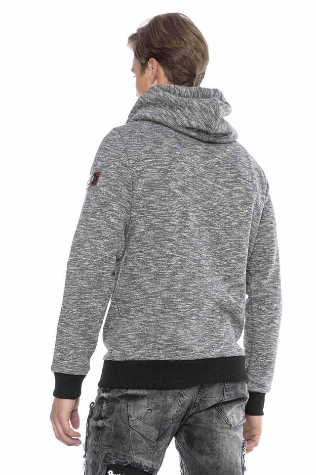 Cipo &amp; Baxx OLIVER men's hooded sweatshirt with shawl collar CL425