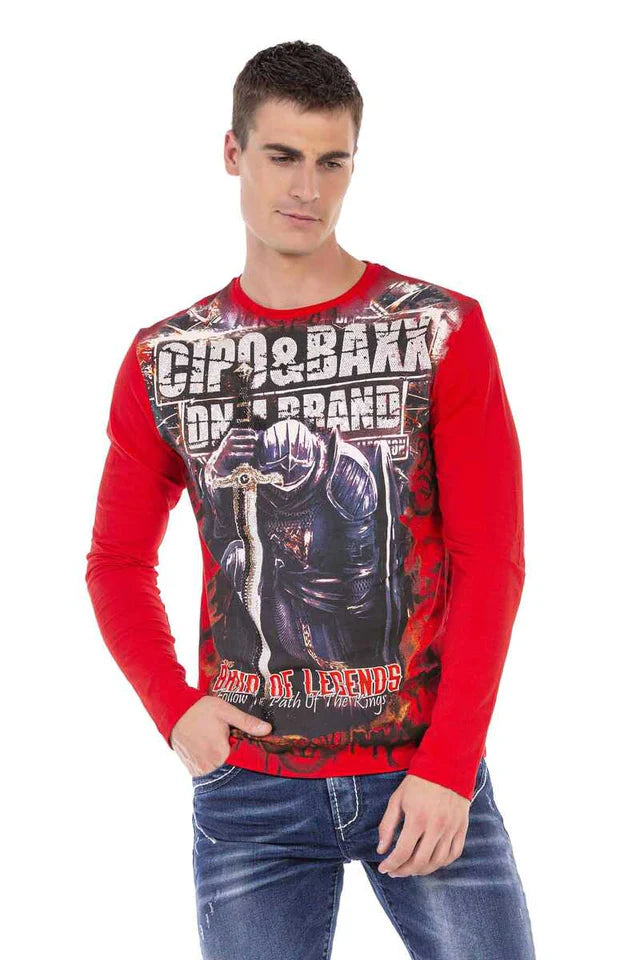 Cipo & Baxx RAMON Herren Shirt red CL452