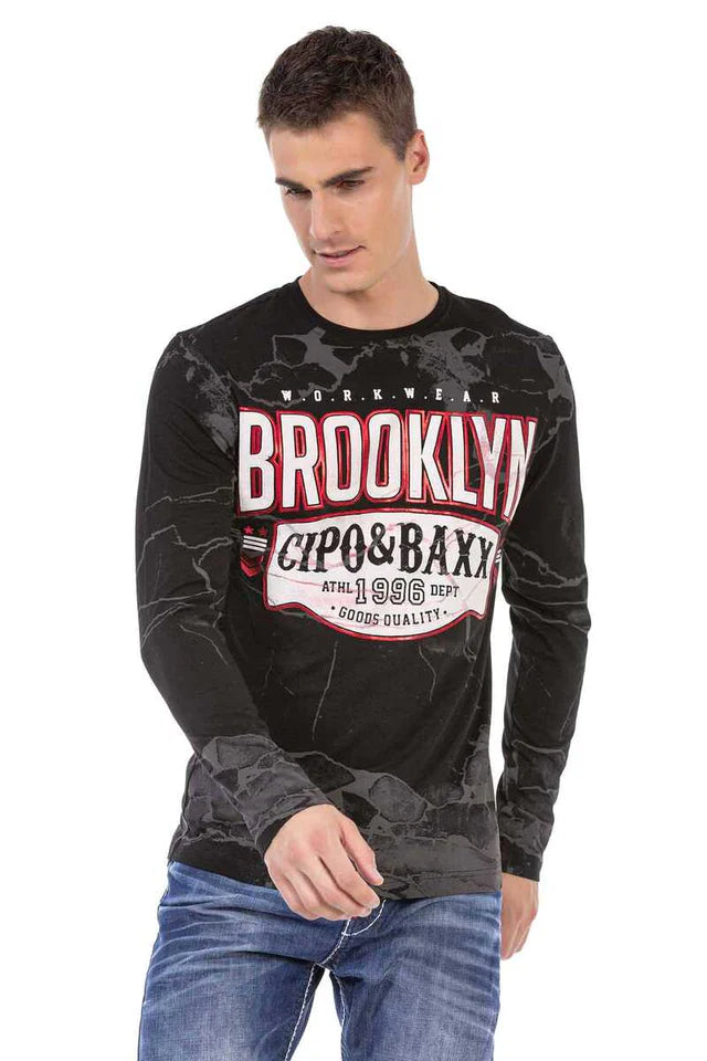 Cipo & Baxx BROOKLYN Herren Shirt black CL487