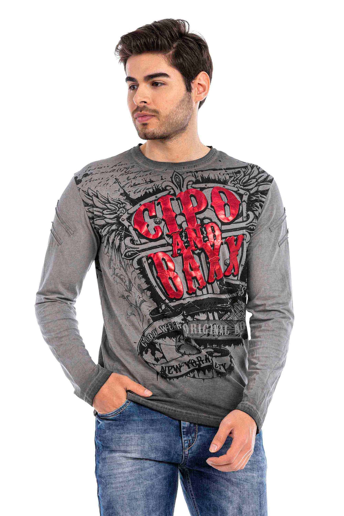 Sudadera con capucha de hombre Cipo &amp; Baxx GOLDFIELD CL459