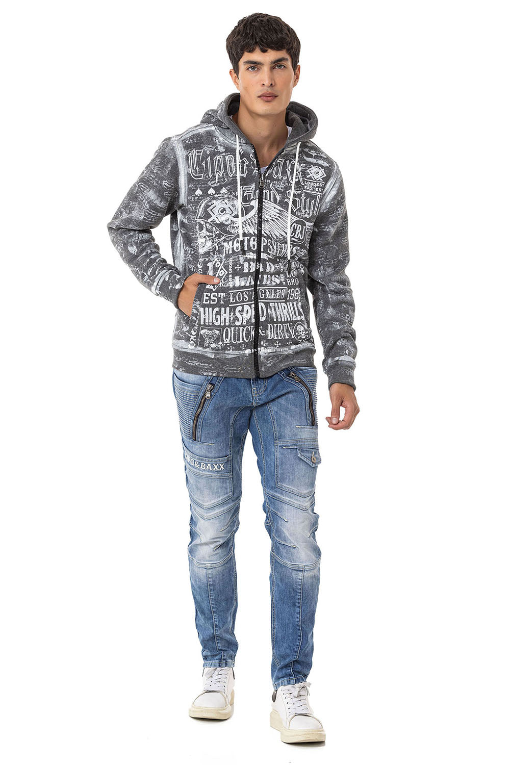 Sudadera con capucha de hombre Cipo &amp; Baxx ANTRA CL529