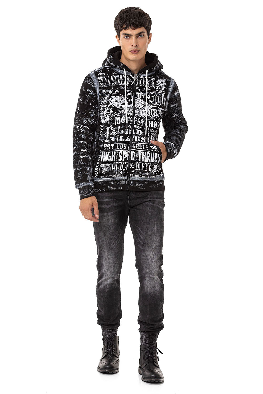 Sudadera con capucha de hombre Cipo &amp; Baxx ANTRA CL529