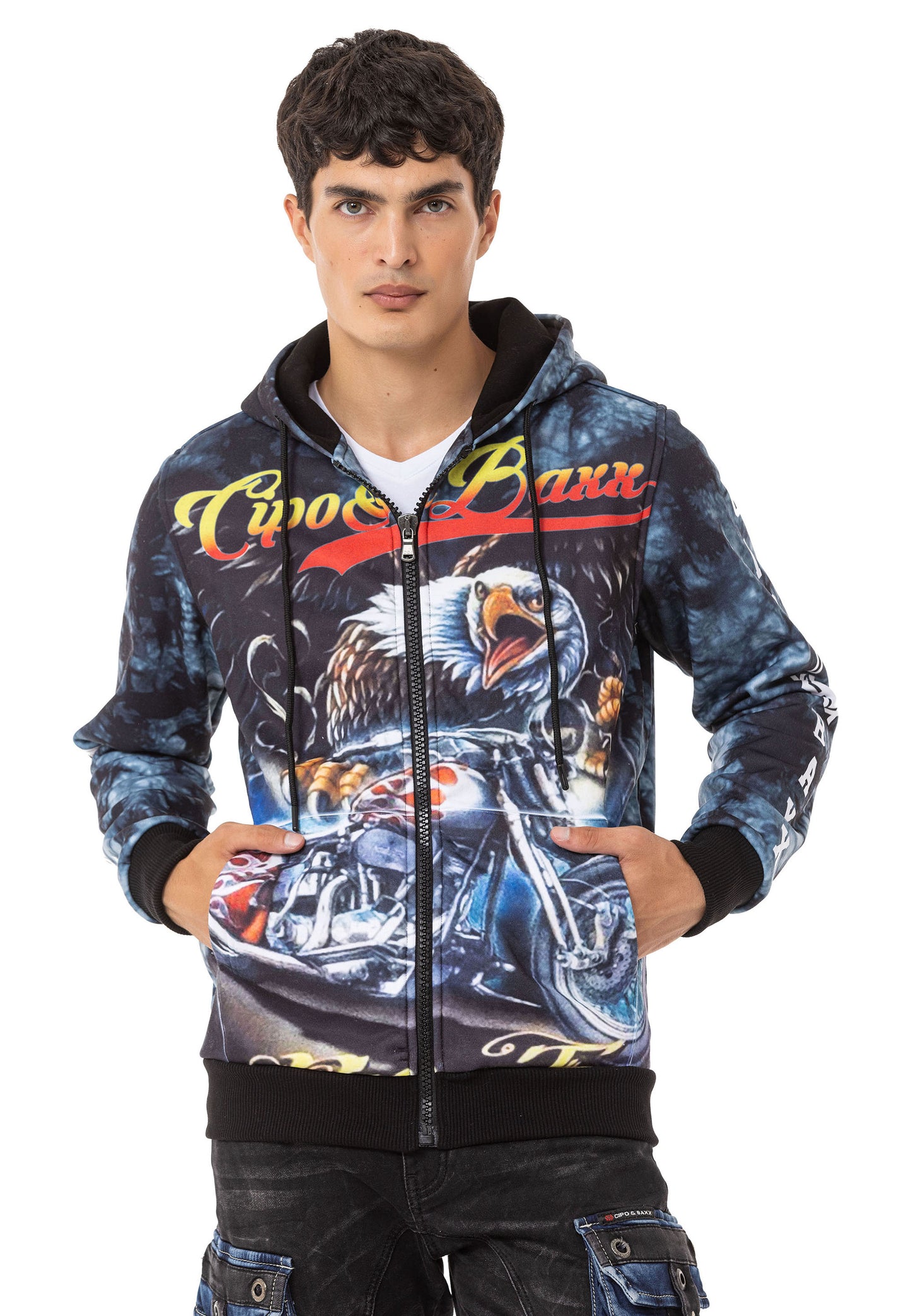 Cipo & Baxx PATRIOT Herren Kapuzen Sweatjacke CL551