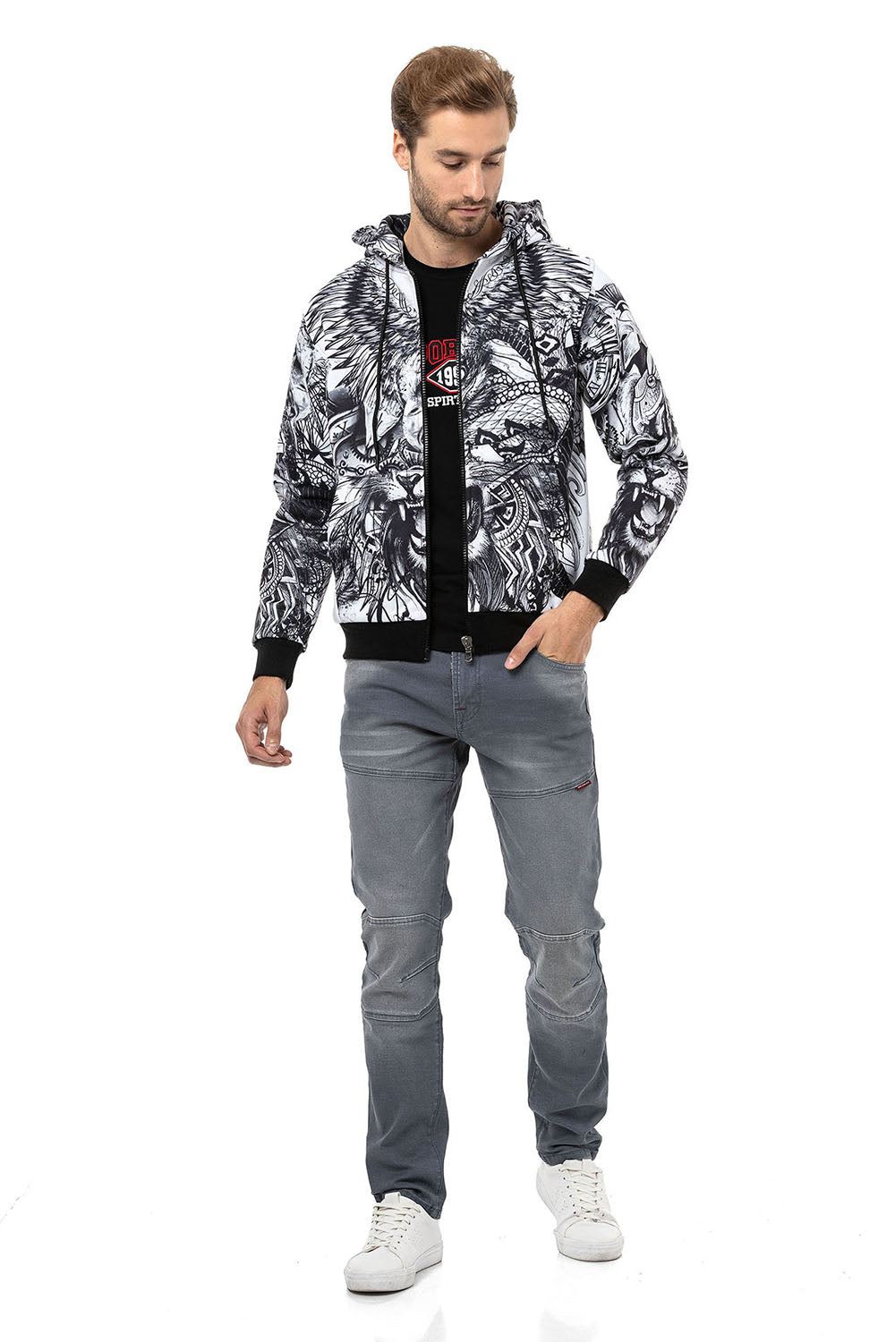 Sudadera con capucha de hombre Cipo &amp; Baxx ANTRA CL529