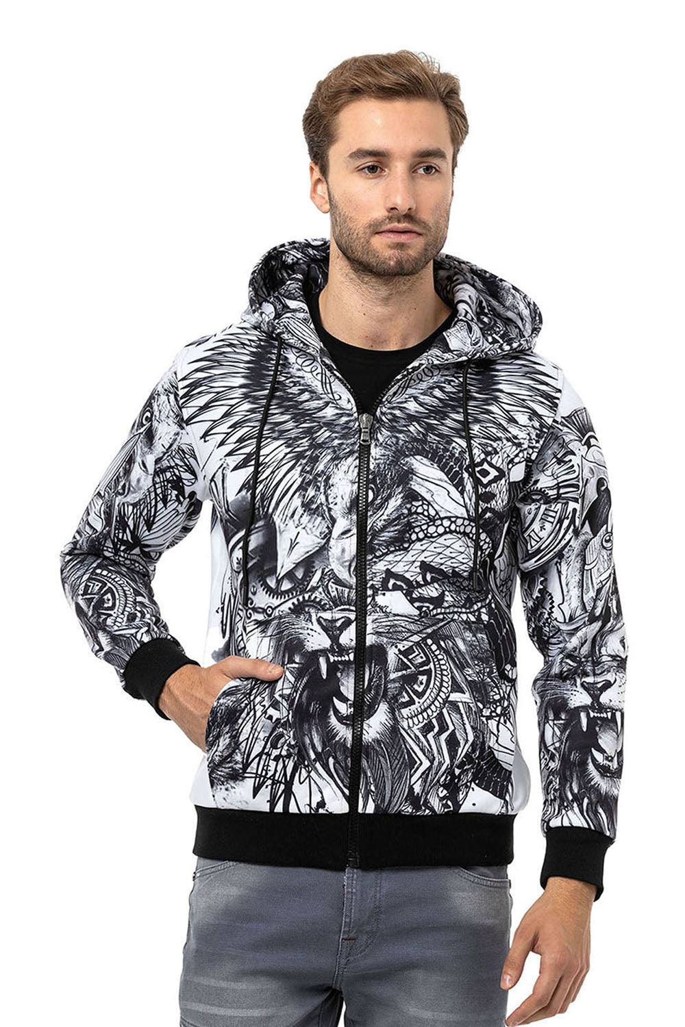 Sudadera con capucha de hombre Cipo &amp; Baxx ANTRA CL529