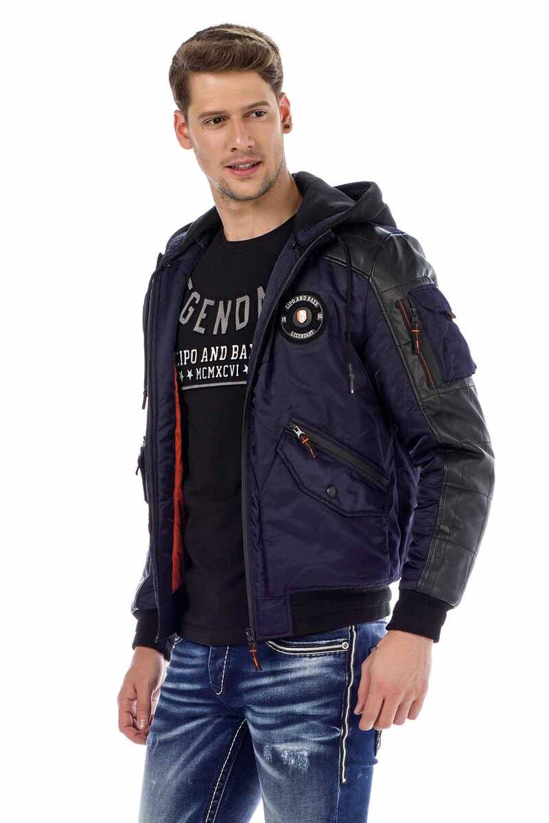 Cipo & Baxx PERM Herren Bomberjacke Kapuze CM134