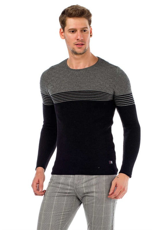 Cipo &amp; Baxx DERBY men's sweater gray CP181