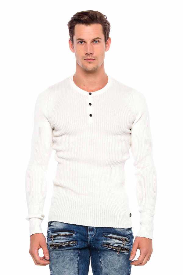 Cipo &amp; Baxx BANGOR men's sweater white CP193