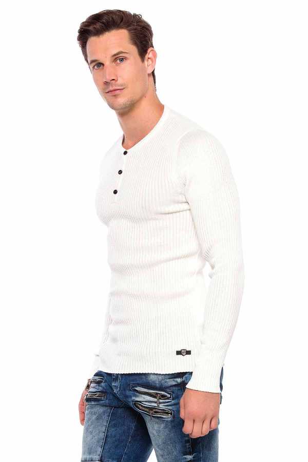 Cipo & Baxx BANGOR Herren Pullover white CP193