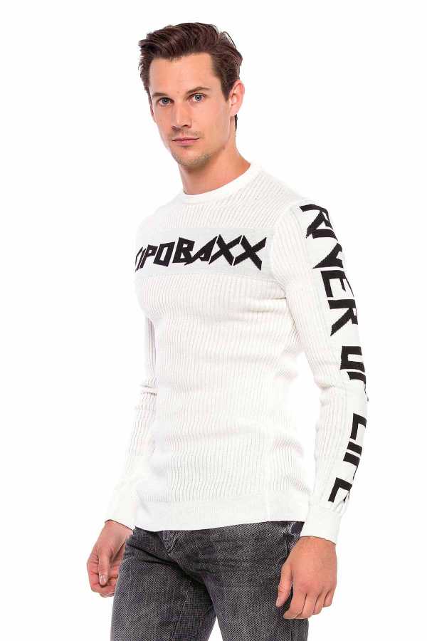 Cipo & Baxx LUBLIN Herren Pullover white CP201