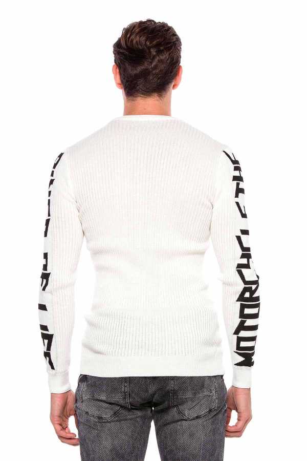 Cipo &amp; Baxx LUBLIN men's sweater white CP201