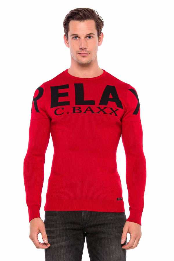 Cipo &amp; Baxx LUBLIN men's sweater red CP202