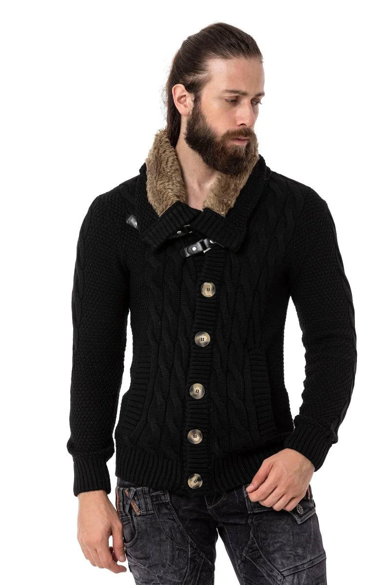 Cipo & Baxx RIGA Herren Strickpullover Black CP265