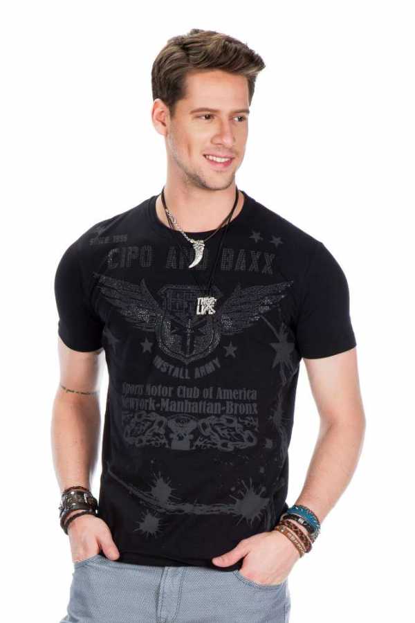 Camiseta hombre Cipo &amp; Baxx KNIGHT CT546 negro