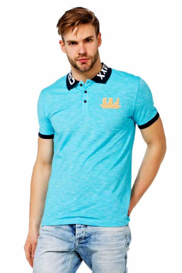 Cipo &amp; Baxx TREKS blue men's polo t-shirt CT416