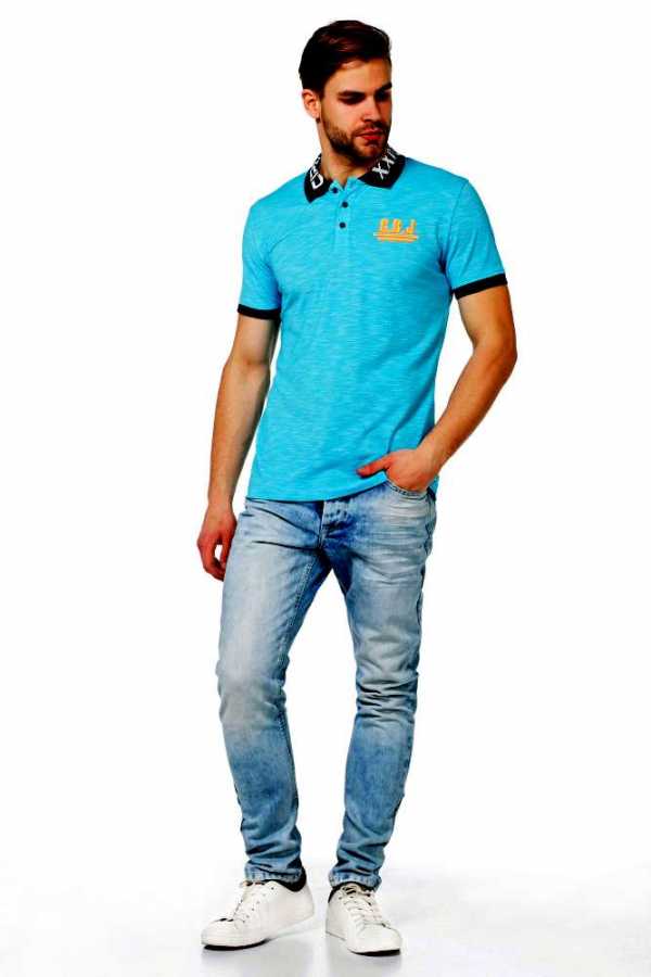 Cipo &amp; Baxx TREKS blue men's polo t-shirt CT416