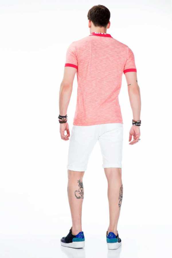 Cipo &amp; Baxx TREKS coral men's polo T-shirt CT416