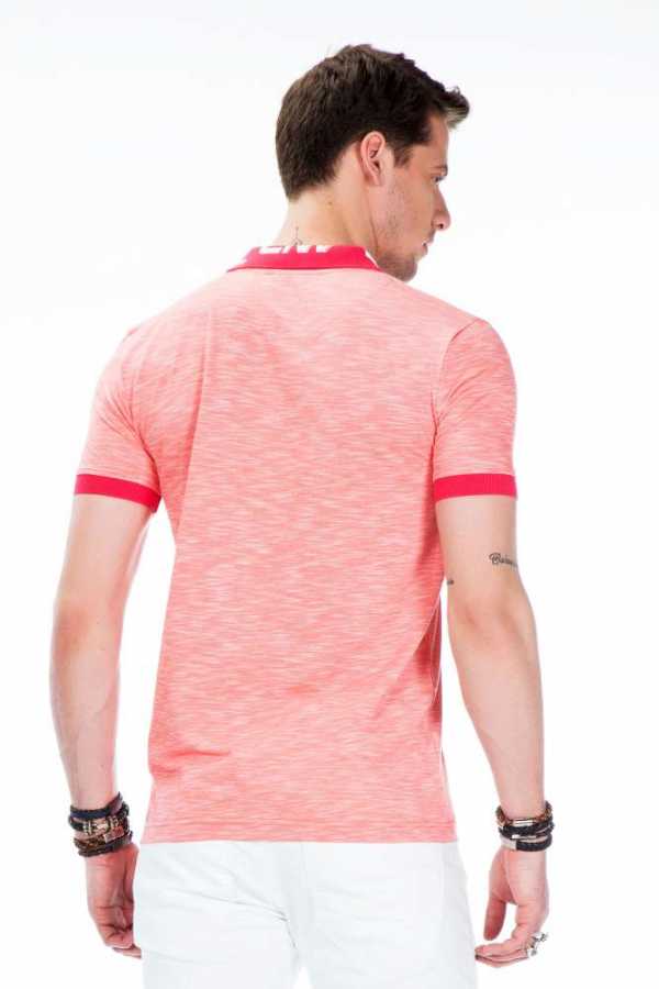 Cipo &amp; Baxx TREKS coral men's polo T-shirt CT416