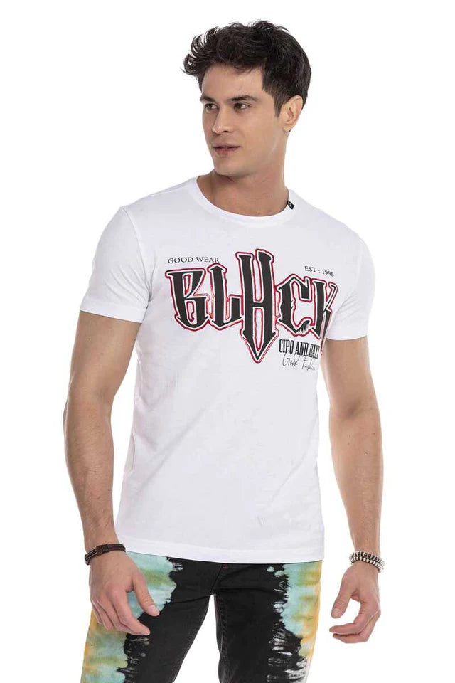 Cipo & Baxx KASIMIR Herren T-Shirt CT617 white