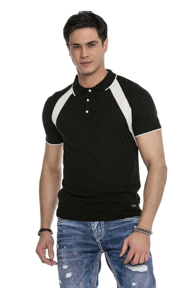 Cipo &amp; Baxx WESTCOAST black Men's Polo T-Shirt CT381