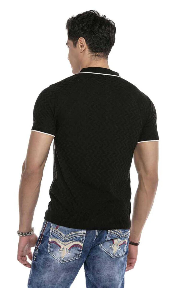 Cipo &amp; Baxx WESTCOAST black Men's Polo T-Shirt CT381