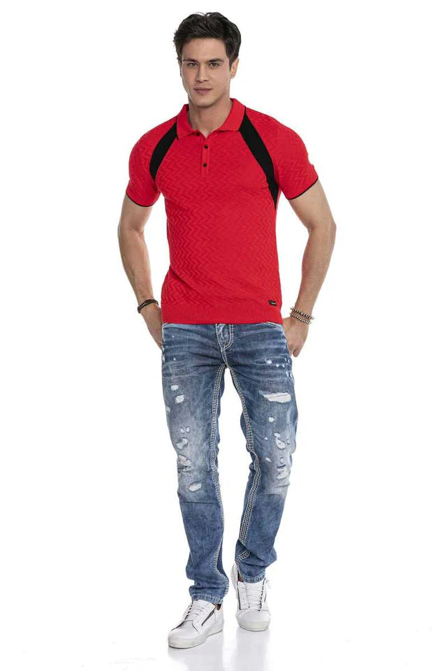 Cipo & Baxx ONER Herren Polo T-Shirt CT652 red