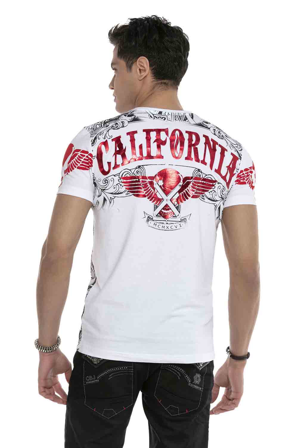 Cipo & Baxx CALIFORNIA Herren T-Shirt white CT656
