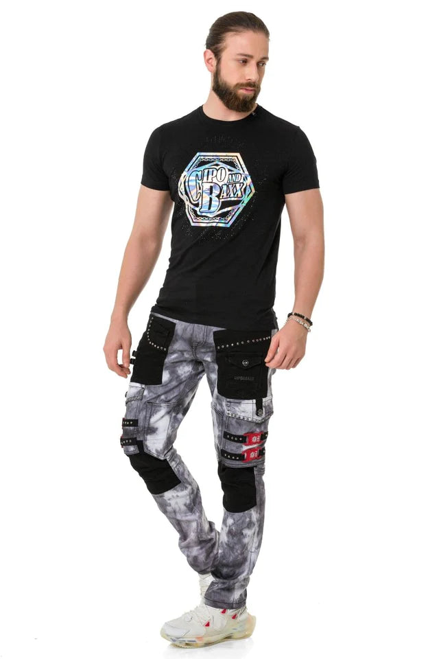 Camiseta de hombre Cipo &amp; Baxx DOLLAR negra CT714