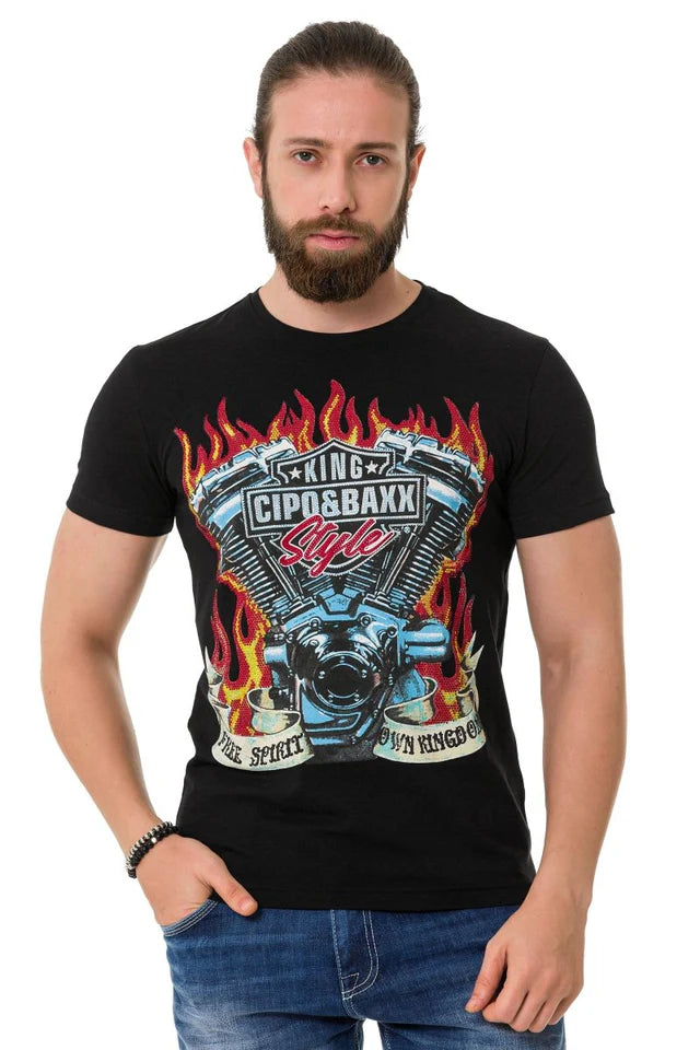 Cipo & Baxx GARAGE Herren black T-Shirt CT730