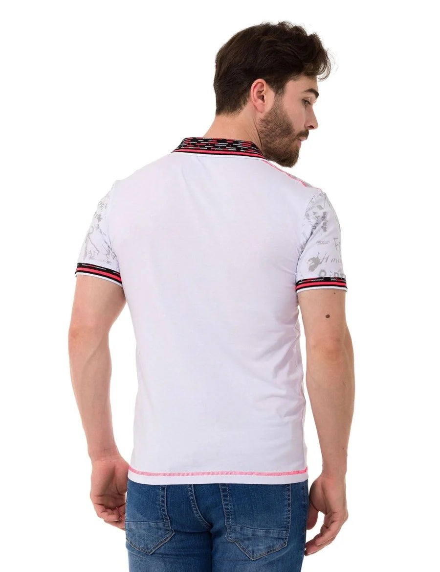 Cipo & Baxx MARINE white Herren Polo T-Shirt CT738