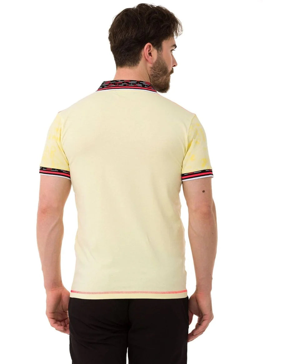 Cipo & Baxx MARINE yellow Herren Polo T-Shirt CT738