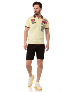 Cipo & Baxx MARINE yellow Herren Polo T-Shirt CT738