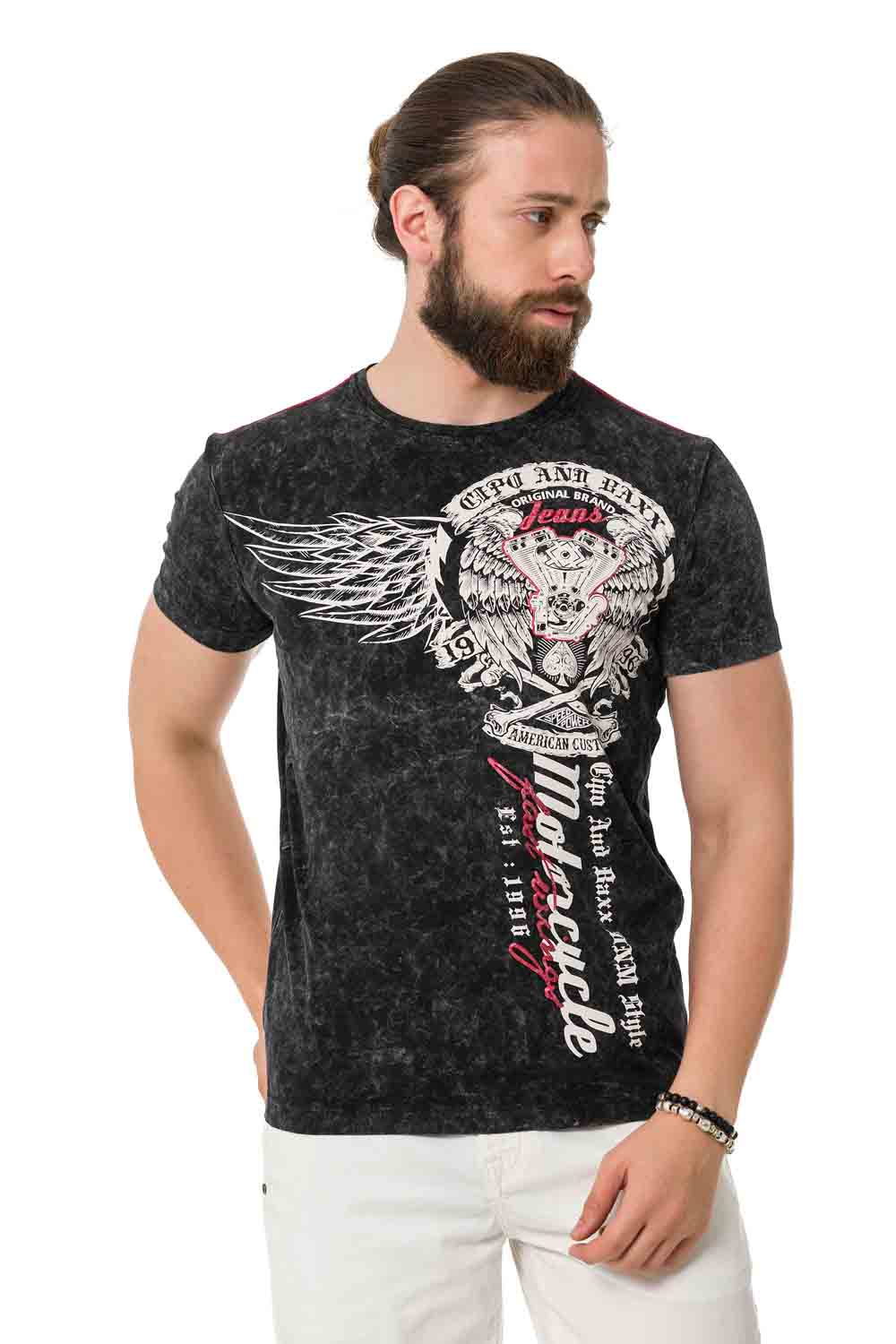 Cipo &amp; Baxx SPEED black men's T-shirt CT769