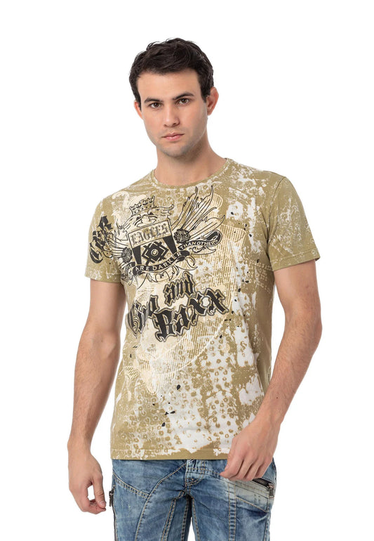 Cipo & Baxx WELCO Herren Beige T-Shirt CT782